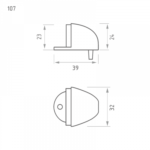 Ограничитель дверной напольный НОРА-М 107 золото